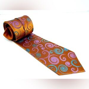 CROFT AND BARROW ORANGE SWIRL TIE